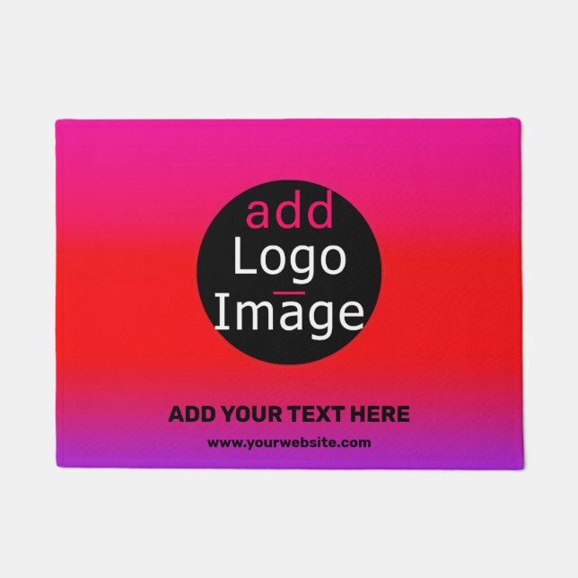 Modern Custom Business Chic Logo Magenta Purple  Doormat (Front)