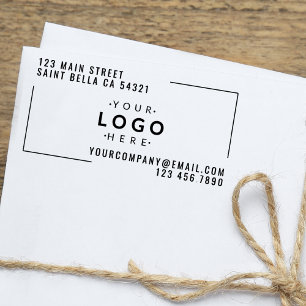 Modern Custom Business Company Logo Return Address Self-inking Stamp