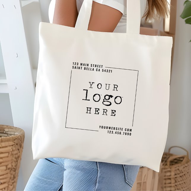 Modern Custom Business Company Logo Website Large Tote Bag (Creator Uploaded)