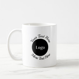 Modern Custom Business Logo and Personalized Text  Coffee Mug
