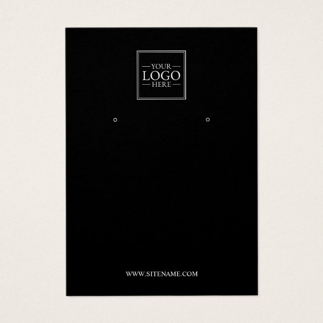 Modern Custom Business Logo Earring Display Cards (Front)