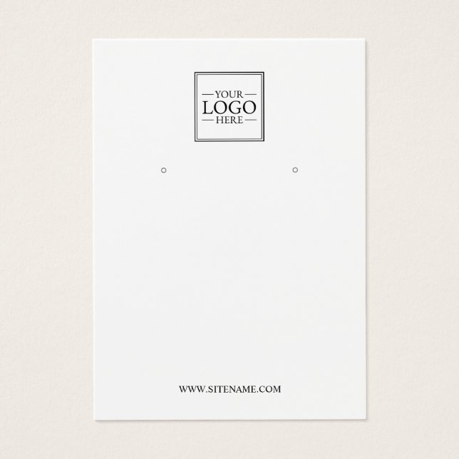 Modern Custom Business Logo Earring Display Cards (Front)