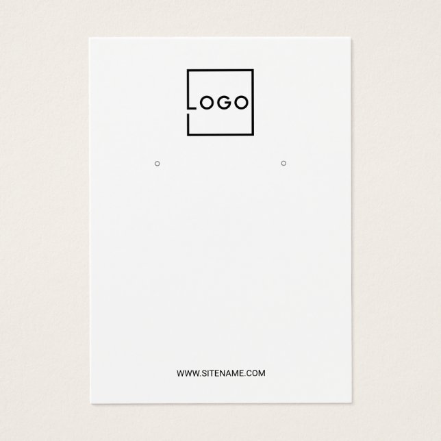 Modern Custom Business Logo Earring Display Cards (Front)