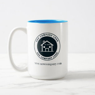 Modern Custom Business Logo Giveaway Two-Tone Coffee Mug