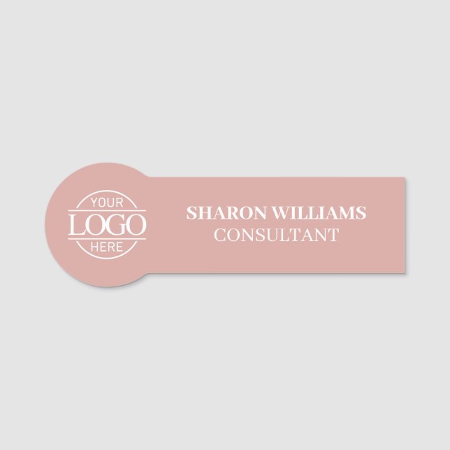 Modern Custom Business Logo Magnetic Employee Name Tag (Front)