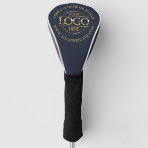Modern Custom Business Logo Navy Blue Branded Golf Head Cover