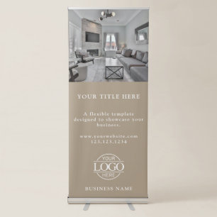 Modern Custom Business Logo & Photo Professional Retractable Banner