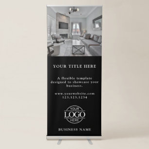 Modern Custom Business Logo & Photo Professional Retractable Banner