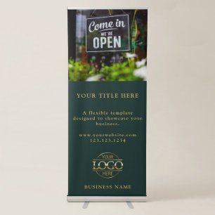 Modern Custom Business Logo & Photo Professional Retractable Banner