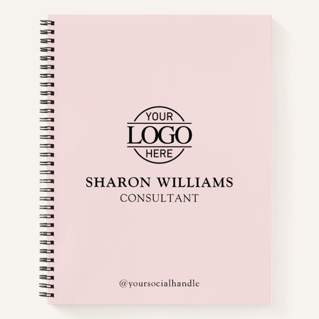 Modern Custom Business Logo Professional Branded Notebook (Front)