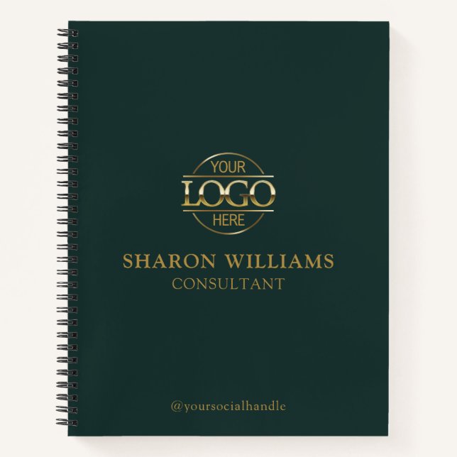 Modern Custom Business Logo Professional Branded Notebook (Front)