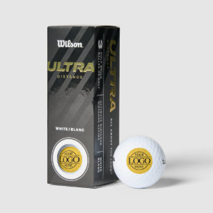 Modern Custom Business Logo Yellow Branded Golf Balls