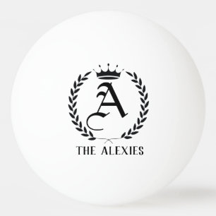 Modern Custom Business Name Letter Black Fonts Ping Pong Ball