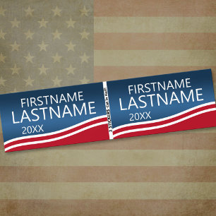 Modern Custom Campaign Gear - blue and red stripes Bumper Sticker