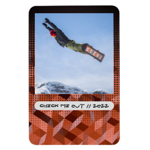 Modern Custom Caption Flexible Photo Magnet