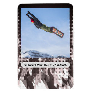 Modern Custom Caption Flexible Photo Magnet