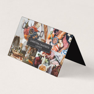 Modern Custom Caterer Photo Folded Business Card