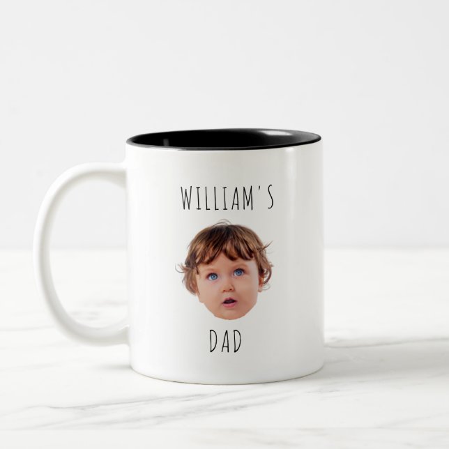 Modern Custom Child With Baby Picture, Mothers Day Two-Tone Coffee Mug (Left)