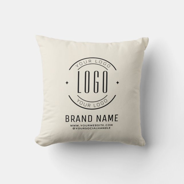 Modern custom company logo business branded cushion (Front)