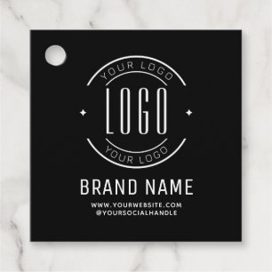 Modern custom company logo business branded favour tags
