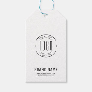 Modern custom company logo business branded gift tags