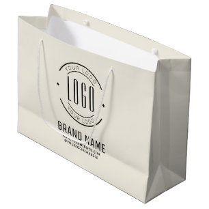 Modern custom company logo business branded large gift bag