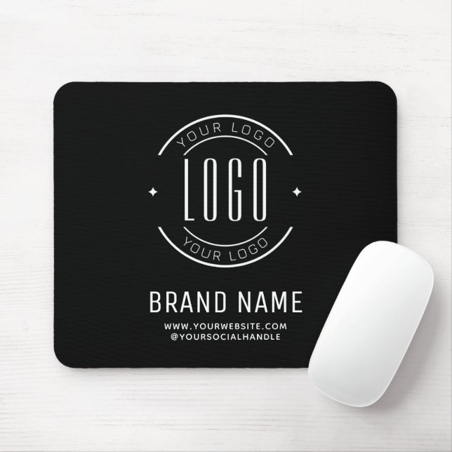 Modern custom company logo business branded mouse mat (With Mouse)