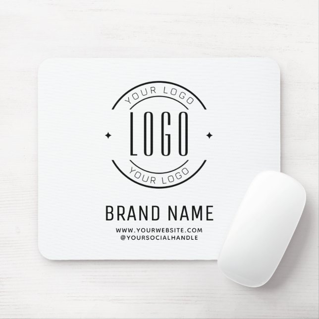 Modern custom company logo business branded mouse mat (With Mouse)