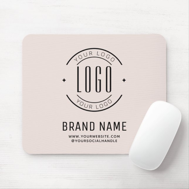Modern custom company logo business branded mouse mat (With Mouse)