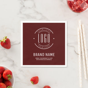 Modern custom company logo business branded napkin