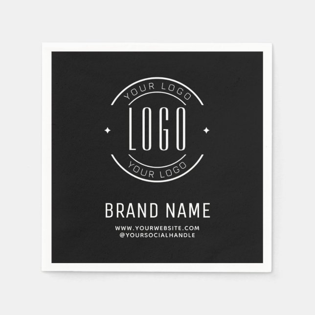 Modern custom company logo business branded napkin (Front)