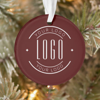 Modern custom company logo business branded ornament