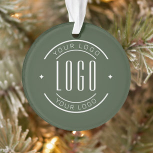 Modern custom company logo business branded ornament