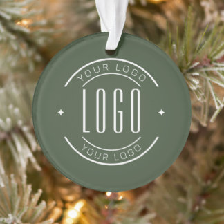 Modern custom company logo business branded ornament