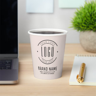 Modern custom company logo business branded paper cups