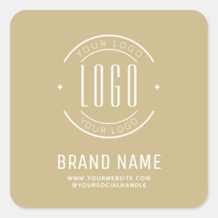 Modern custom company logo business branded square sticker