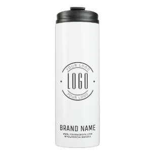 Modern custom company logo business branded thermal tumbler
