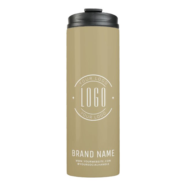 Modern custom company logo business branded thermal tumbler (Front)