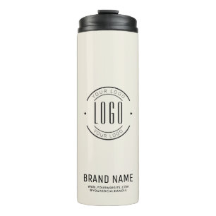 Modern custom company logo business branded thermal tumbler