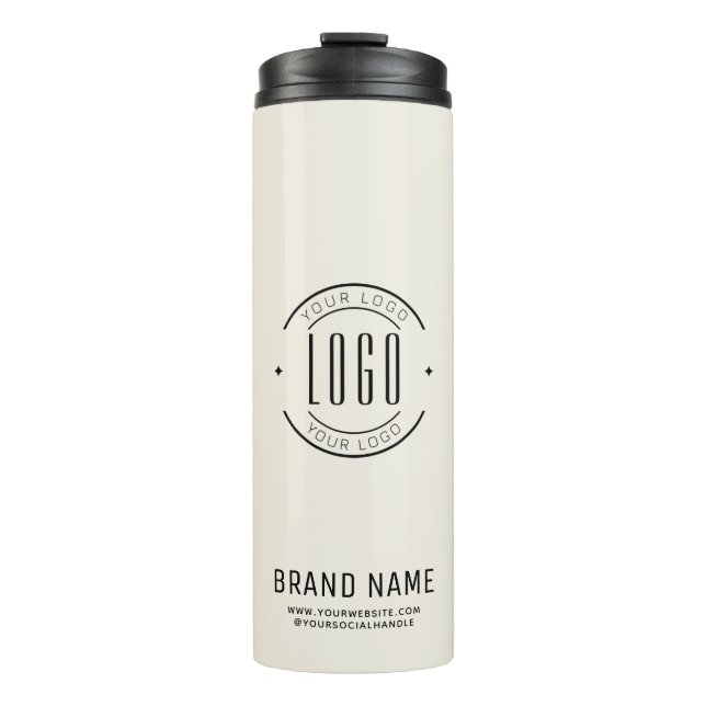 Modern custom company logo business branded thermal tumbler (Front)