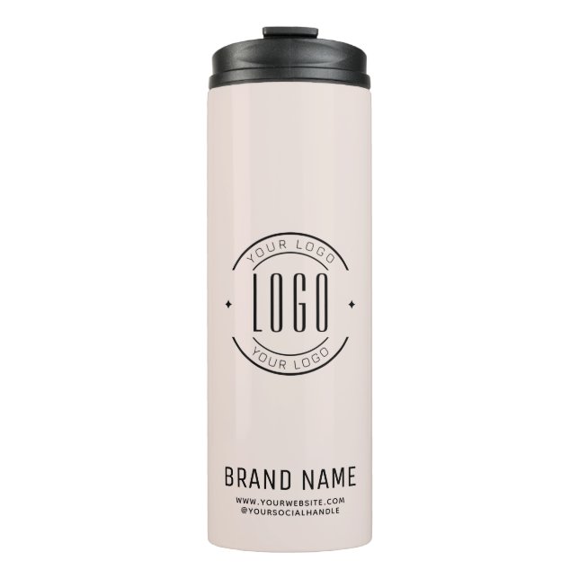 Modern custom company logo business branded thermal tumbler (Front)