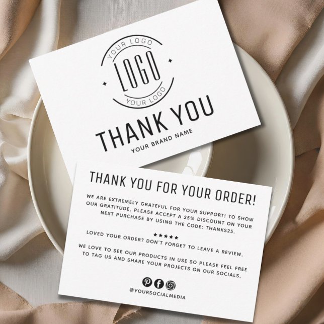 Modern custom company logo business thank you card (Creator Uploaded)