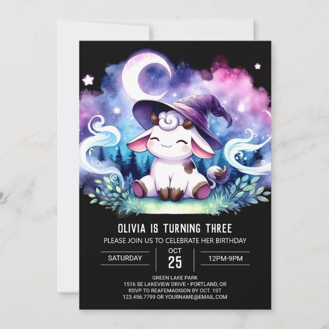 Modern Custom Cow Birthday Invitation (Front)