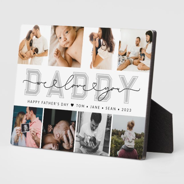 Modern Custom DADDY Father’s Day Photo Collage Plaque (Side)