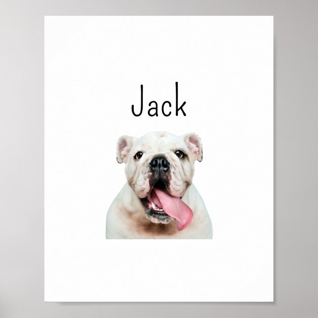 Modern Custom Dog, pet Portrait, funny gift idea Poster (Front)