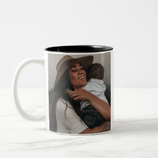 Modern Custom Double Sided Two Full Photo Two-Tone Coffee Mug