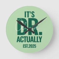 Modern Custom Dr. Name Date Dark Green Button
