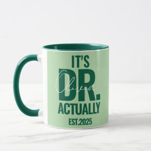 Modern Custom Dr. Name Date Dark Green Mug