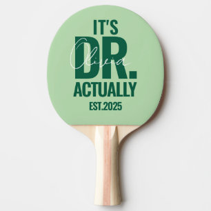 Modern Custom Dr. Name Date Dark Green Ping Pong Paddle