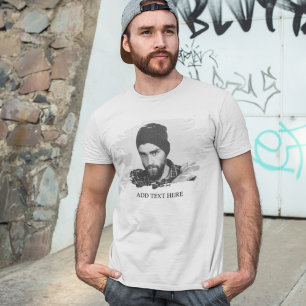 Modern Custom Etched Photo Effect T-Shirt